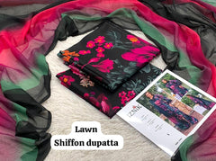 LAWN SHAFOON DUPPATA 3PC
