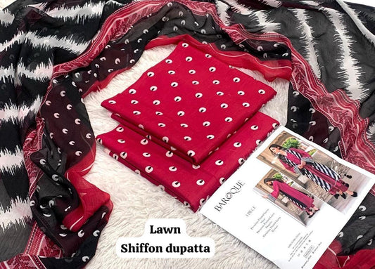 LAWN SHAFOON DUPPATA 3PC