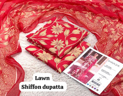 LAWN SHAFOON DUPPATA 3PC