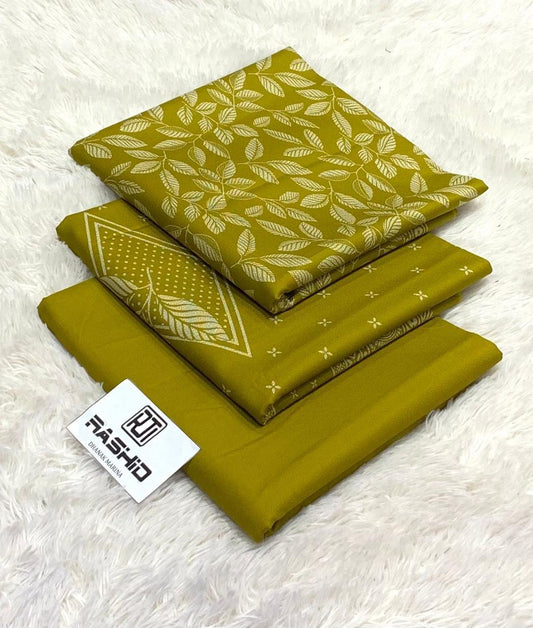 PRINTED DHANK 3PC UNSTICHED