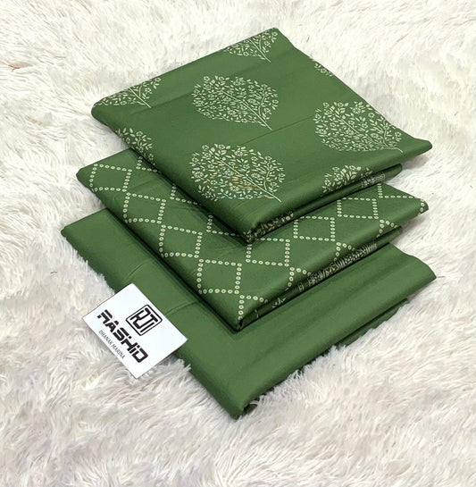 PRINTED DHANK 3PC UNSTICHED