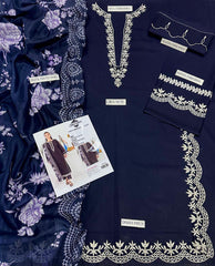 EMBERIODERY LAWN 3PC UNSTICHED