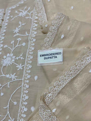 Chiffon 3Pc Suit With Malai Crap Trouser