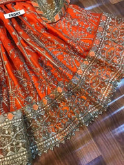 Asim Jofa Chiffon Frock With satin Silk Trouser