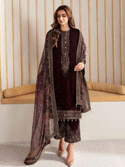 Embroidered Pure Velvet Suit 3 Pc