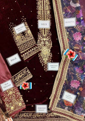 Embroidered Pure Velvet Suit 3 Pc