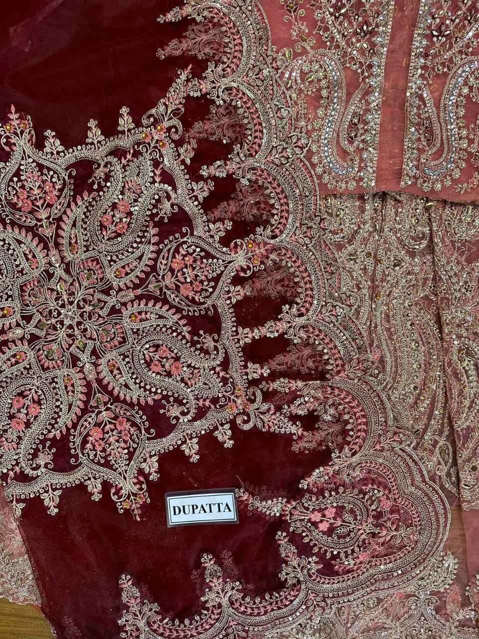 Sleeves Heavy Embroidery With Hand Work 3 Pc Suit Maria B