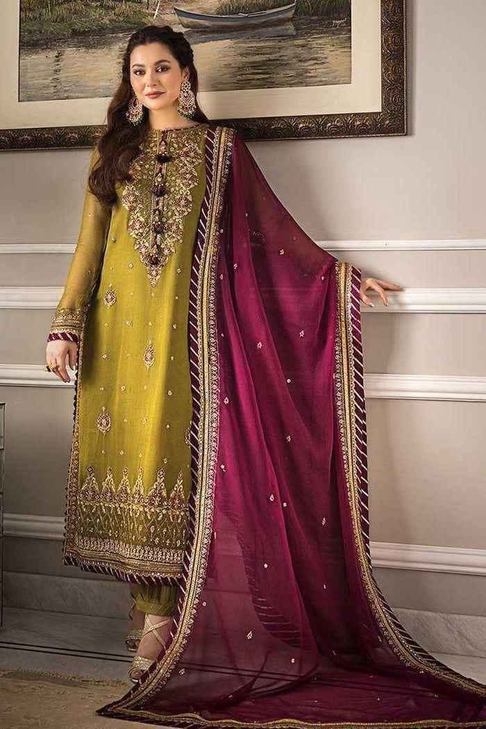 Chiffon Suit With Malai Trouse Embroidered Bunch Asim Jofa