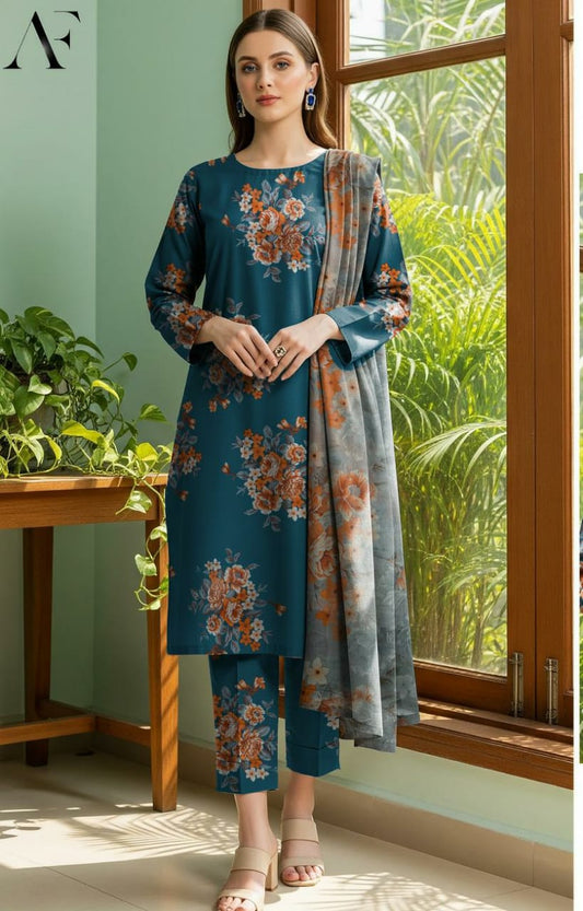 IZNIK LAWN 3PC UNSTICHED