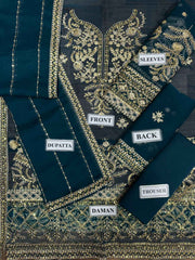 Asim Jofa- Chiffon Ensemble with Elegant Zari & Sequence Work