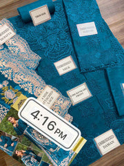 Crimson Chikankari Lawn & Organza Embroidered Suit