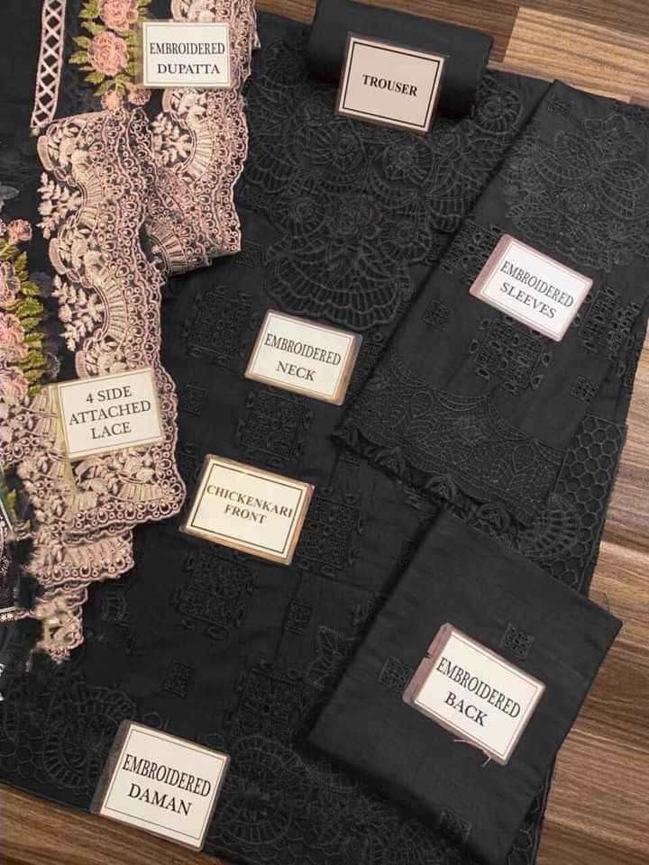 Crimson Chikankari Lawn & Organza Embroidered Suit