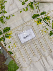 Crimson Schiffli Embroidered Lawn Suit with Printed Chiffon