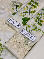 Crimson Schiffli Embroidered Lawn Suit with Printed Chiffon