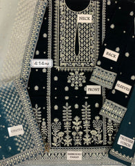 Jazmin Velvet Wedding Suit with Organza Tie & Dye Dupatta