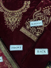 Jazmin Luxury Velvet Suit with Embroidered Organza Dupatta