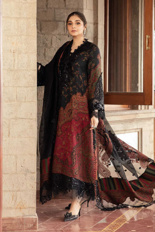 Maria B MPRINT Lawn Suit with Embroidered Neck & Daman