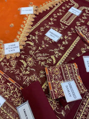 Asim Jofa Luxury Chiffon: Embroidered Chiffon & Malai Trouser