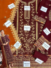 Asim Jofa Luxury Chiffon: Embroidered Chiffon & Malai Trouser