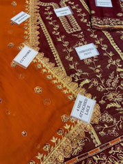 Asim Jofa Luxury Chiffon: Embroidered Chiffon & Malai Trouser