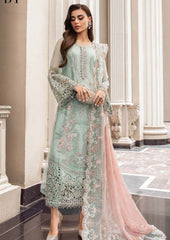 Maria B Couture Collection: Heavy Embroidered Chiffon with Spangle Work