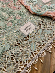 Maria B Couture Collection: Heavy Embroidered Chiffon with Spangle Work