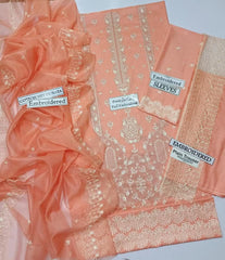 Zara Shah Jahan Luxury 4160: Double-Head Embroidered Lawn with Cotton-Net Dupatta