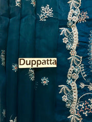 Hania's Eid Edit – Luxe Embroidered Lawn Ensemble by Qalamkar