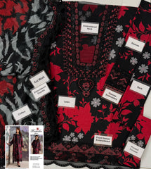 Ramsha Premium Embroidered Lawn &amp; Chiffon 3PC Suit