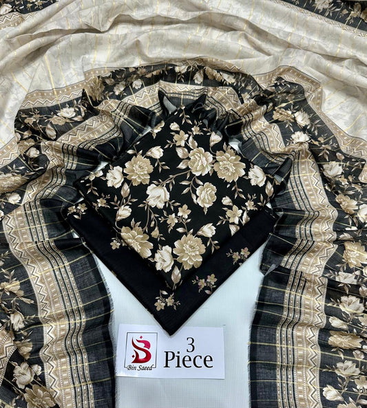 BIN SAEED | Premium Unstitched 3-Piece Lawn Suit (Article 2)