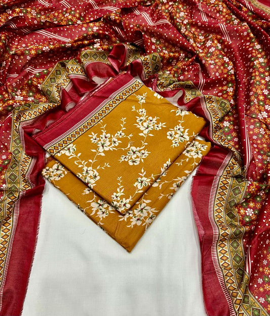 BIN SAEED | Premium Unstitched 3-Piece Lawn Suit (Article 4)