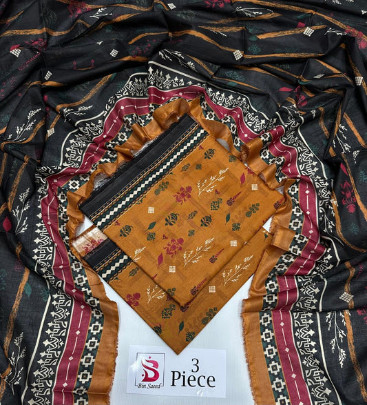 BIN SAEED | Premium Unstitched 3-Piece Lawn Suit (Article 19)