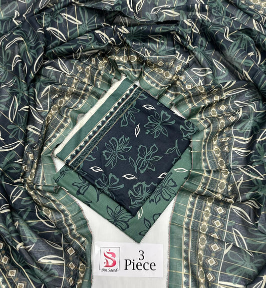 BIN SAEED | Premium Unstitched 3-Piece Lawn Suit (Article 20)