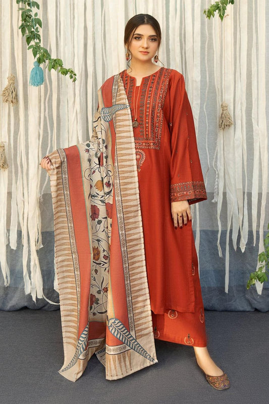 Winter Collection – Urge Dhanak Marina Embroidered 3-Piece Suit
