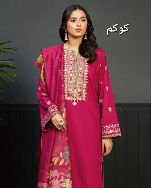 Winter Collection – Kokum Dhanak Marina Embroidered 3-Piece Suit