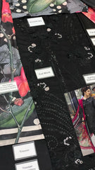 3-Piece Unstitched Suit: Chikankari Lawn with Silk Dupatta & Embroidered Patches