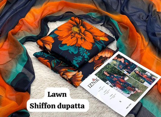 LAWN SHAFOON DUPPATA 3PC